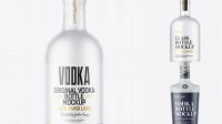 910+ Frosted Glass Vodka Bottle withBung PSD Mockup Front View Free Download Design Mockup