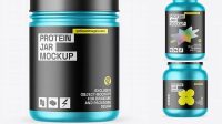 910+ Matte Metallic Protein Jar PSD Mockup Free Graphic Design Mockup File