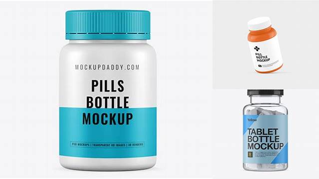 9100+ Clear Pill Bottle PSD Mockup Front View Creative Layered Mockup Freebie