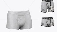 9100+ Melange Men's Boxer Briefs PSD Mockup Half Side View Editable Design PSD File