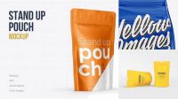 9100+ Stand Up Glossy Pouch PSD Mockup Half Side View Creative PSD Resources