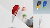 9100+ Teardrop Banner Mockup Fully Layered PSD Freebie