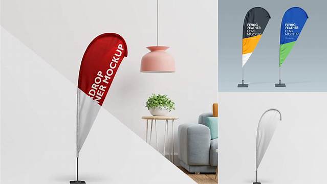 9100+ Teardrop Banner Mockup Fully Layered PSD Freebie