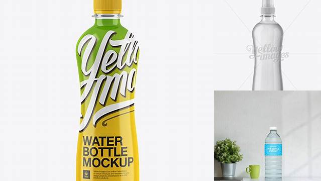 9101+ 500ml Clear PET Bottle With Sport Cap PSD Mockup Custom Graphic Resource Free Download