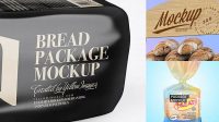 9104+ Glossy Bread Package With Clip PSD Mockup Half Side View High-Angle Shot Download Free Editable PSD Template