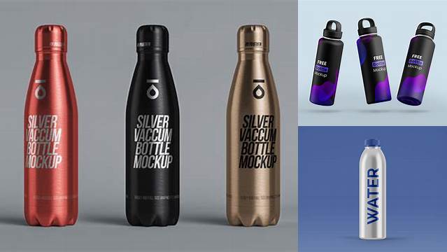 9104+ Textured Metal Drink Bottle PSD Mockup Layered PSD File Free Download