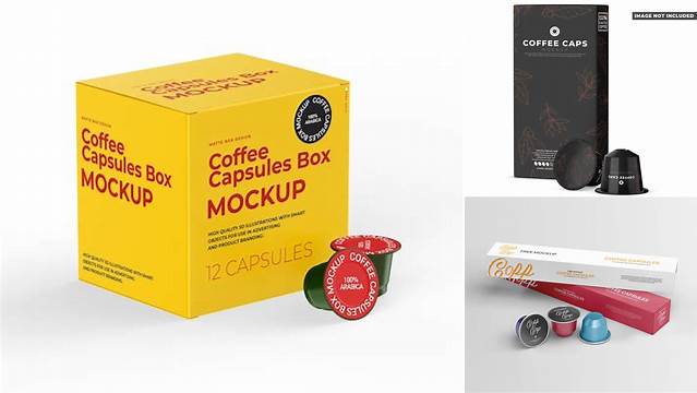 9106+ Paper Box with Coffee Capsules PSD Mockup Free Mockup PSD Template