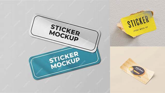 9106+ Rectangle Sticker Mockup Free PSD