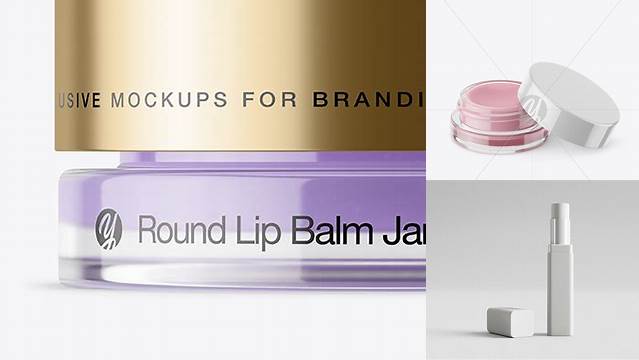 9108+ 5ml Lip Balm Jar with Matte Cap PSD Mockup Free PSD for Creatives