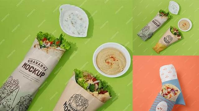 9110+ Shawarma Box Mockup Include TIFF