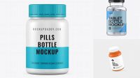 9112+ Clear Pill Bottle PSD Mockup Front View Versatile PSD Mockup File