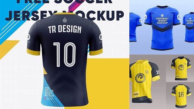 9115+ Men’s Soccer Jersey PSD Mockup Back View Free Design Resource