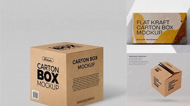 9120+ Carton Box PSD Mockup Half Side High-Resolution Editable PSD