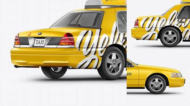 9129+ New York Taxi PSD Mockup Side View Layered Photoshop Template