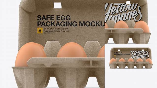 913+ Open Kraft Egg Container Front View Creative Design PSD Free Download