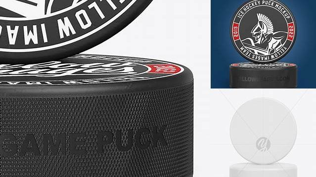 9132+ Two Hockey Pucks PSD Mockup High-Quality Design Free PSD