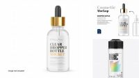 9133+ 120ml Clear Glass Dropper Bottle PSD Mockup Advanced Photoshop Template