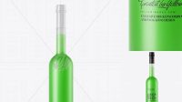 9134+ Frosted Glass Green Liqueur Bottle PSD Mockup Smart Design Template Free