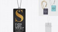 9136+ Textured Paper Label With Rope PSD Mockup Smart Layer Mockup Free