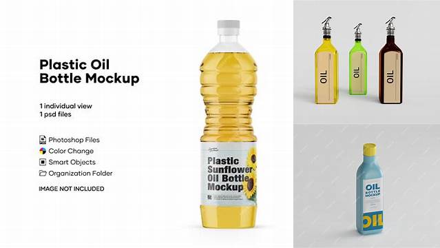 9137+ Matte Plastic Oil Bottle PSD Mockup Modern PSD Templates