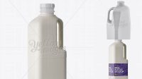 9141+ Frosted Plastic Milk Jug PSD Mockup Halfside View High-Quality Editable PSD