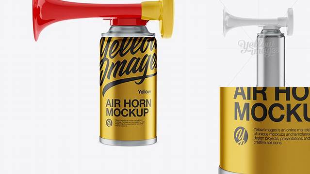 9142+ Portable Air Horn Metallic Can PSD Mockup Custom Mockup Graphic Design