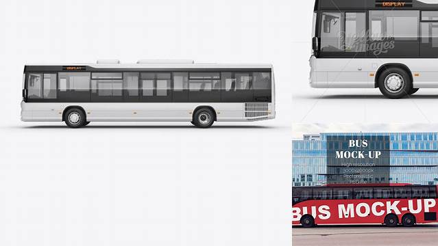 9145+ City Bus HQ PSD Mockup Left Side View Creative Layered Mockup Freebie