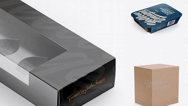 9145+ Paper Box PSD Mockup Half Side View High-Angle Shot Advanced Editable PSD