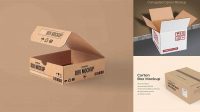 9150+ Carton Package PSD Mockup Front View High-Angle Shot Custom PSD Mockup Template