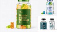 9152+ Gummies Bottle Mockup Free Smart PNG Image