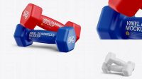 9153+ Matte Vinyl Coated Dumbbells PSD Mockup Customizable Layered Design PSD