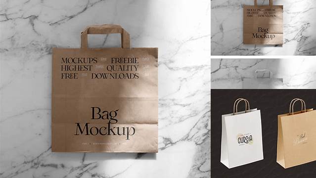 9158+ Matte Metallic Paper Shopping Bag PSD Mockup Front View Custom Mockup Graphic Design