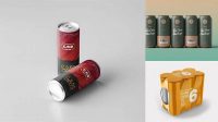 9164+ 4 Pack Can Mockup Mockup PSD