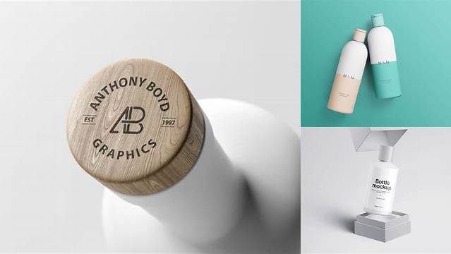 9164+ Matte Cosmetic Bottle With Wooden Cap PSD Mockup Download Customizable PSD