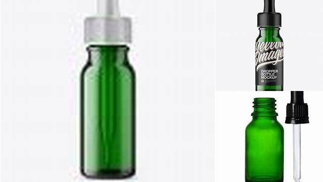 9166+ 15ml Green Glass Dropper Bottle Stylish PSD for Free