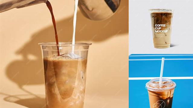 9167+ Iced Coffee Plastic Cup Mockup Professional Design PSD