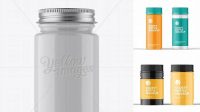 9169+ Glossy Pill Bottle With Metal Cap PSD Mockup Front View Editable Photoshop Template Freebie