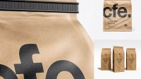 9169+ Kraft Paper Coffee Bag With Tin-Tie PSD Mockup For Free Download