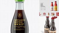 9169+ Soy Sauce Glass Bottle PSD Mockup Front View Editable Mockup PSD