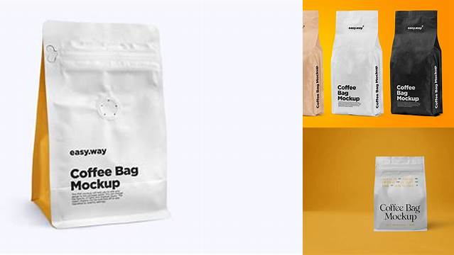 917+ 16oz Paper Coffee Bag PSD Mockup Half Side View Free Graphic Mockup PSD