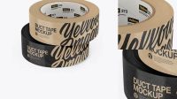 9172+ Two Kraft Duct Tape Rolls PSD Mockup Best for Showcase