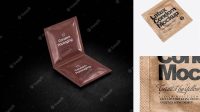 9175+ Kraft Paper Square Condom Packaging PSD Mockup Half Side View Modern Photoshop Resource