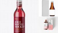 9176+ 500ml Clear Glass Bottle With Berry Syrup PSD Mockup Download Free Premium Design PSD