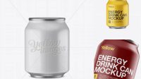 9179+ 250ml Matte Aluminium Can PSD Mockup Eye-Level Shot Editable and Customizable PSD