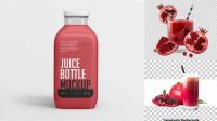 918+ Glass Bottle with Pomegranate Juice PSD Mockup Premium Freebie for Designers