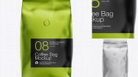 9183+ 1kg Matte Metallic Coffee Bag PSD Mockup Modern Photoshop Resource