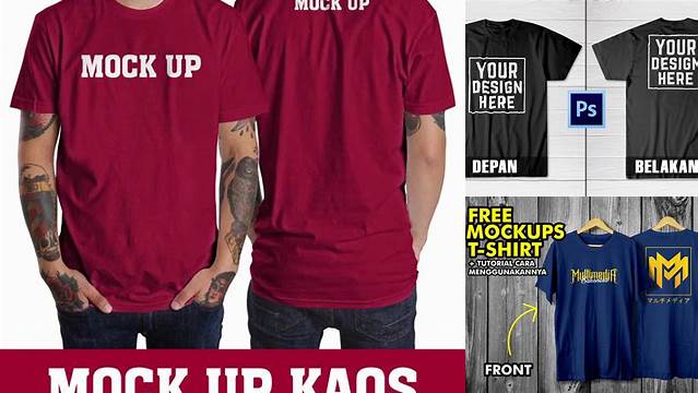 9191+ Mock Up Kaos Depan Belakang Psd Free PSD