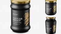 9195+ Matte Sauce Jar PSD Mockup High Angle Shot Unique and Editable PSD