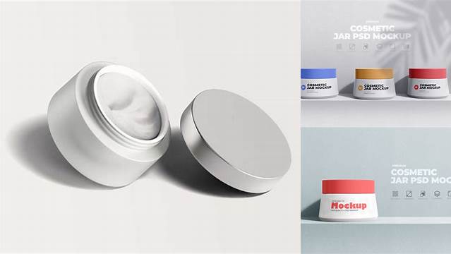 9196+ Matte Round Cosmetic Jar PSD Mockup Premium Free Graphic Resource