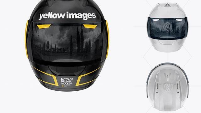 9197+ Moto GP Helmet PSD Mockup Top View High-Resolution PSD Download